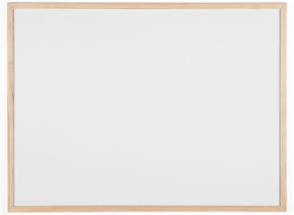 Bi-Office Budget Whiteboard mit Holzrahmen, trocken abwischbar, 5 Größen wählbar, 80 x 60 cm