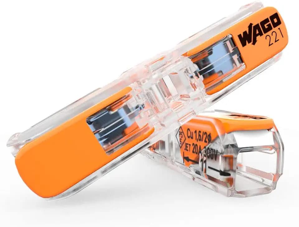 WAGO 2-Leiter Durchgangs-Verbinder mit Hebel 221-2411 | Nennquerschnitt: 4 mm², mit Hebel, 60 Stück, geeignet für alle Leiterarten, von ein-, fein- und mehrdrähtigen Leiter