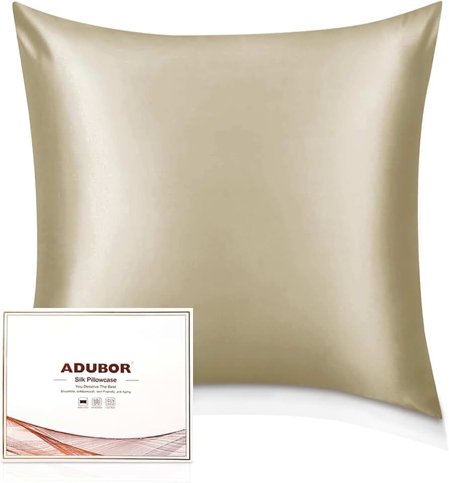 Adubor 100% Seidenkissenbezug 80x80cm für Haar und Haut mit Reißverschluss
