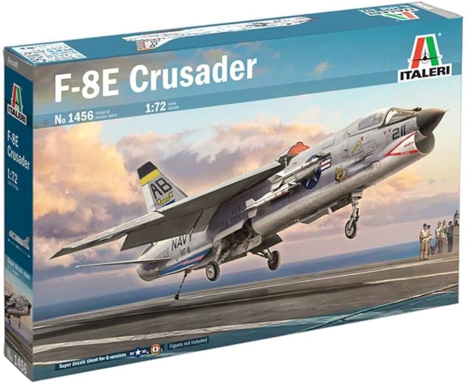 Italeri 1456S - 1:72 F-8E Crusader, Modellbau, Bausatz, Standmodellbau, Basteln, Hobby, Kleben, Plastikbausatz, detailgetreu