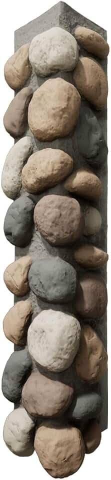 Outside Corner for EverStone Faux River Rock Siding Panels, 10"W x 11"D x 48"H, Pebble Mix Color
