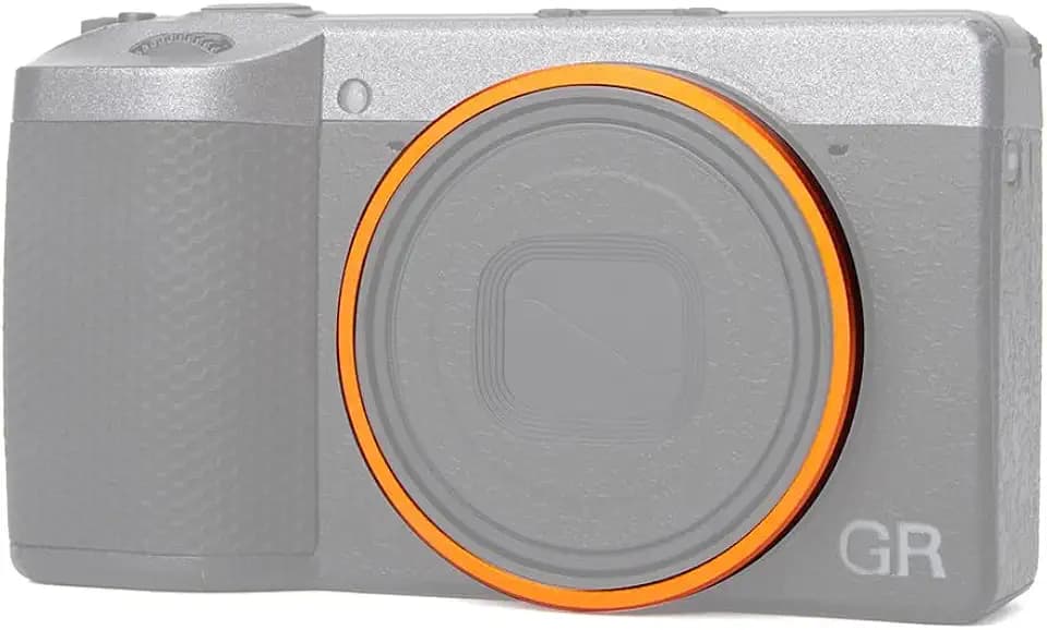 GR4 Metal Camera Lens Decoration Ring Cap for Ricoh GR IV Replaces for Ricoh GN-3 Ring Cap Camera Accessories (Orange)