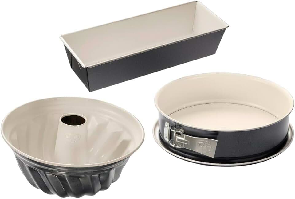 Dr. Oetker Backformen-Set Back-Trend – 3-teilig mit Springform, Gugelhupf & Kastenform, keramisch verstärkte Antihaft-Beschichtung, hitzebeständig bis 230°C, auslaufsicher