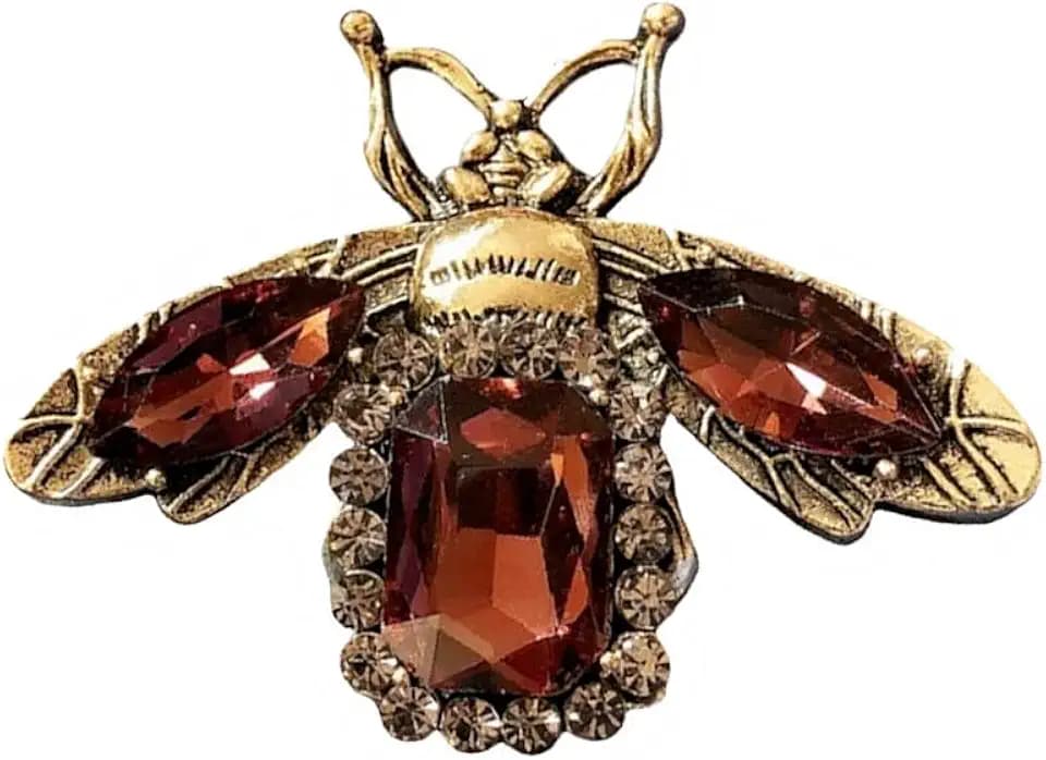 Rhinestone Bee Brooch Pin for Women Men Fashion Crystal Vintage Green CZ Emerald Insect Animal Brooches Lapel Pins Dainty Dress Accessories Jewelry Boutonniere Corsage for Hat Bag Suit Tie Wedding Birthday