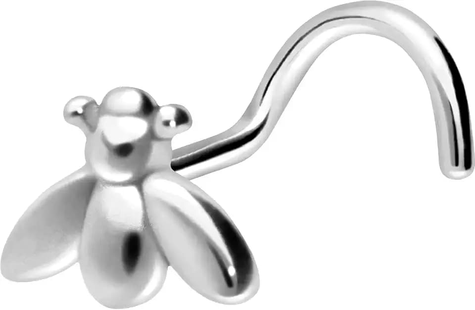 PIERCINGLINE Chirurgenstahl Nasenstecker Spirale BIENE Nasenpiercing Nostril Piercing