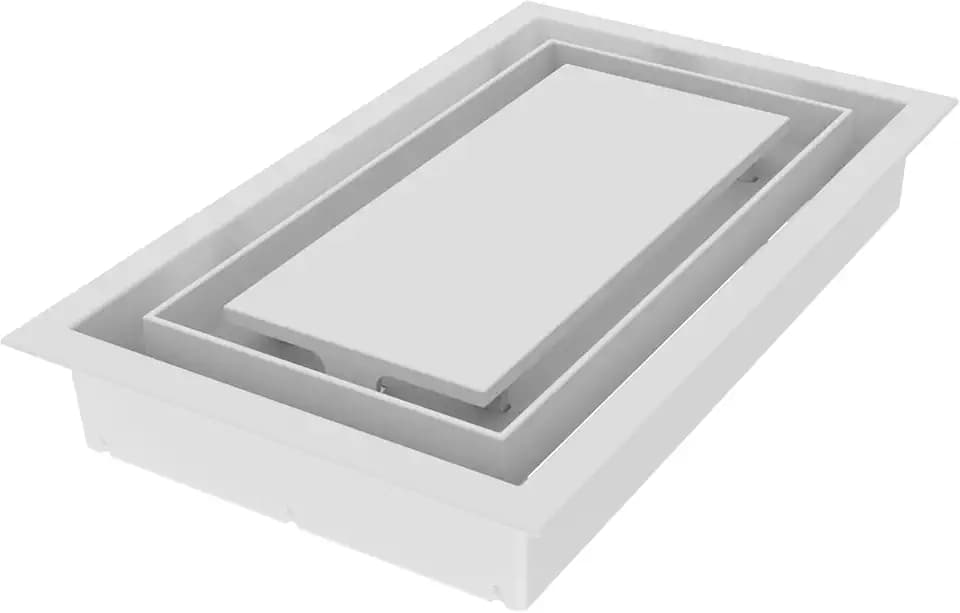 Fittes Framed 6x10 ABS Wall/Ceiling Vent with Double Channel, White