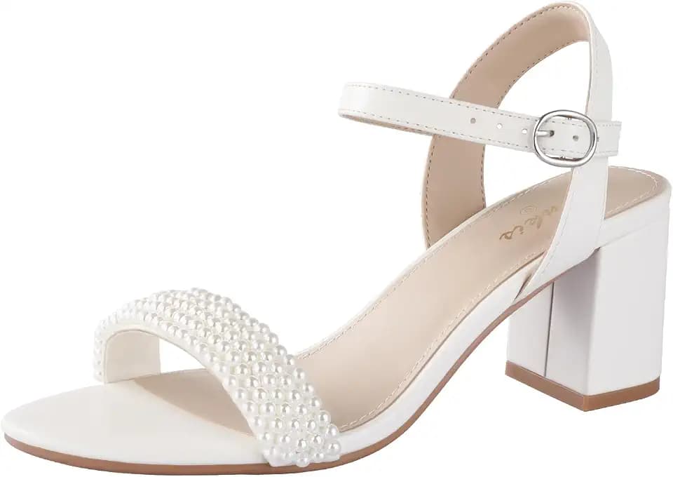 Ankis Women Nude White Black Gold Silver Open Toe Block Heel Sandal Casual