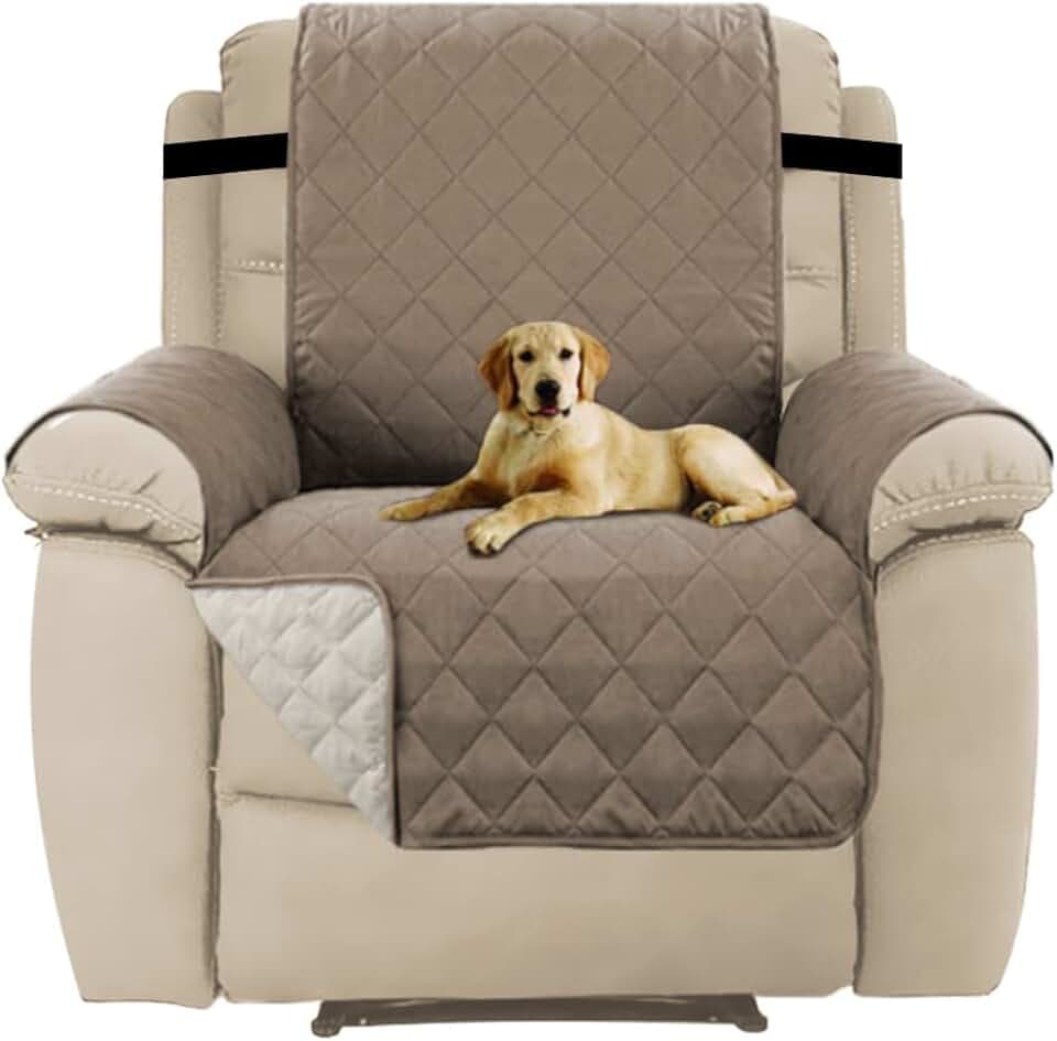 H.VERSAILTEX Luxus Gesteppter Sofa Schutz Abdeckung Wasserresistenter Möbelschutz Überwurf, Strapazierfähig & Schmutzresistent – 200cm x 55cm Taupe