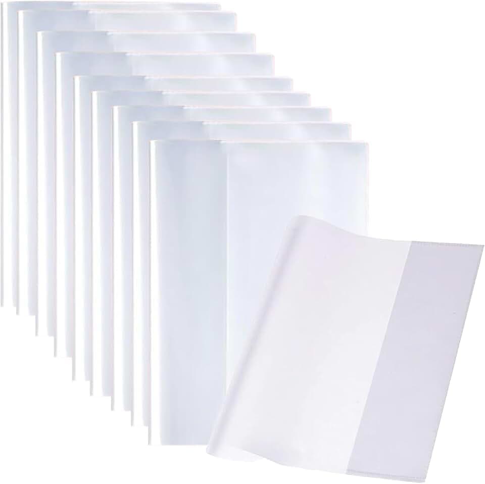 Buchumschlag 16K 10 Stück Transparent, 19.5x 26cm Bucheinschlagfolie Einstellbar Buchschoner, Für Das Home Office Der Schule