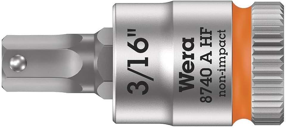 Wera 05003386001 8740 A HF Zyklop Bitnuss mit 1/4 Zoll-Antrieb mit Haltefunktion, 3/16 Zoll
