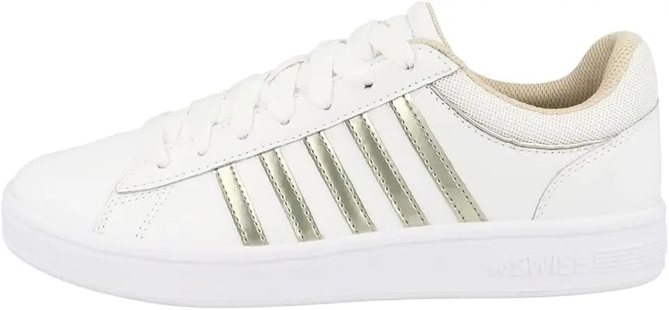 K-Swiss Damen Court Winston Sneaker, White/Champagne, 38 EU