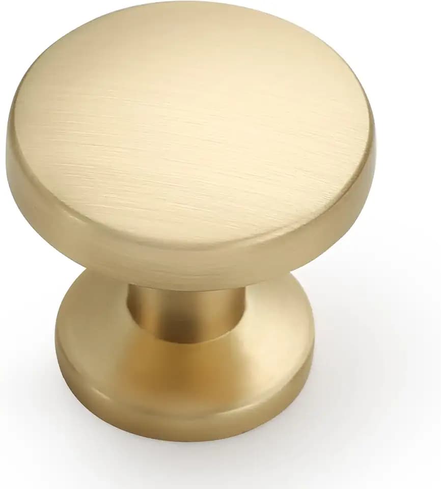 Asidrama 10 Pack Brushed Brass Kitchen Cabinet Knobs Dresser Knobs Drawer Knobs Cabinet Hardware Zinc Knobs for Dresser Drawers