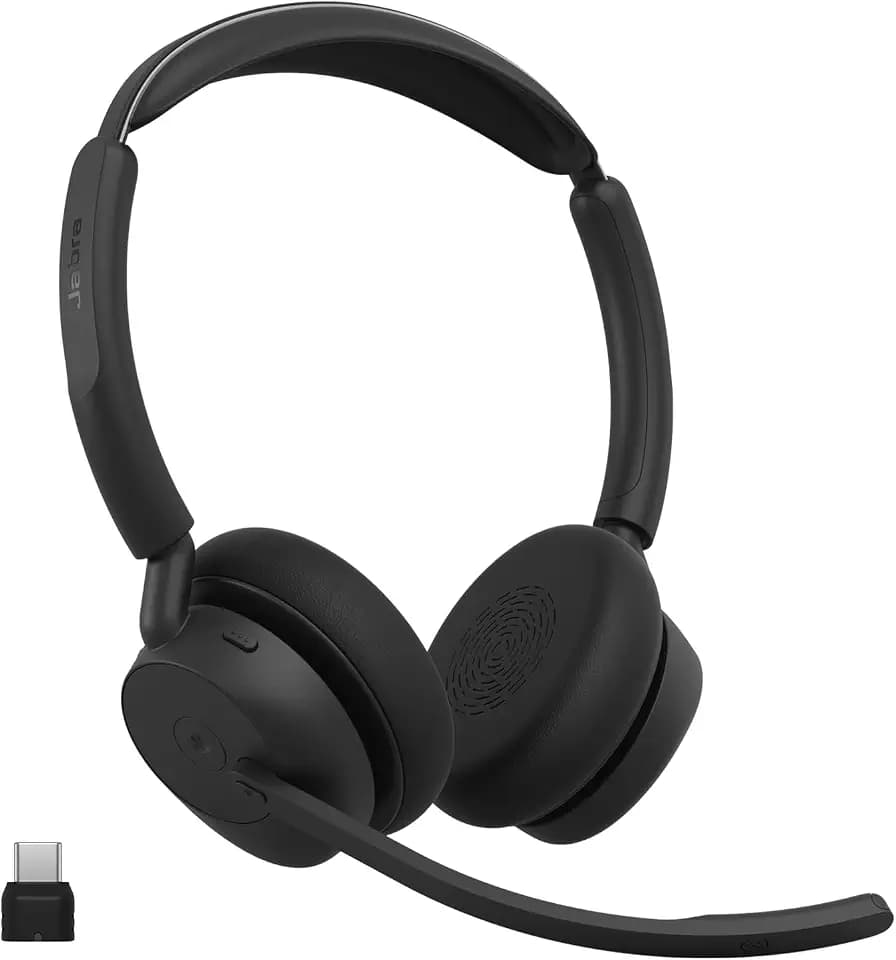 Jabra Evolve3 45 kabelloses Bluetooth-Headset mit Mikrofon, USB-C, MS Teams