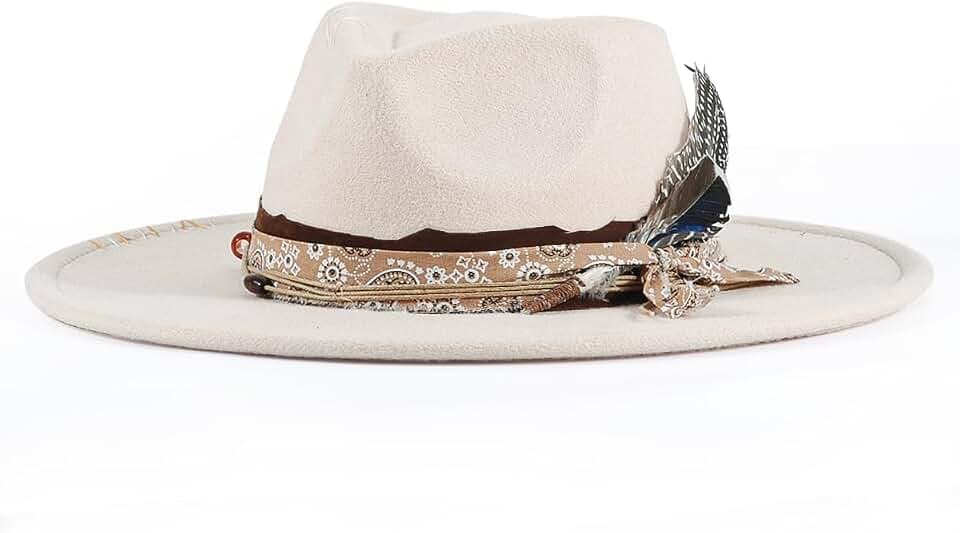 Big Brim Fedora Mens Women Boho Hat Handmade Dress Up Hats