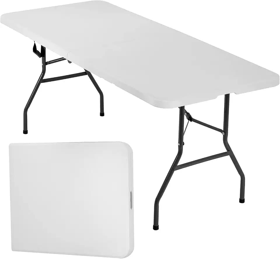 FDW | 6FT Folding Table | White | Portable Plastic Table