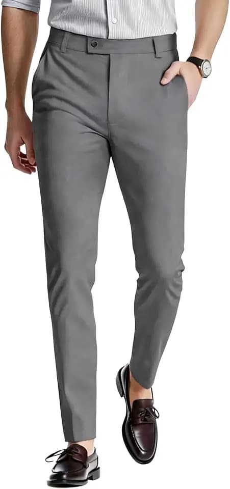 GINGTTO Mens Dress Pants Slim Fit Stretch Skinny Slacks Tapered Leg