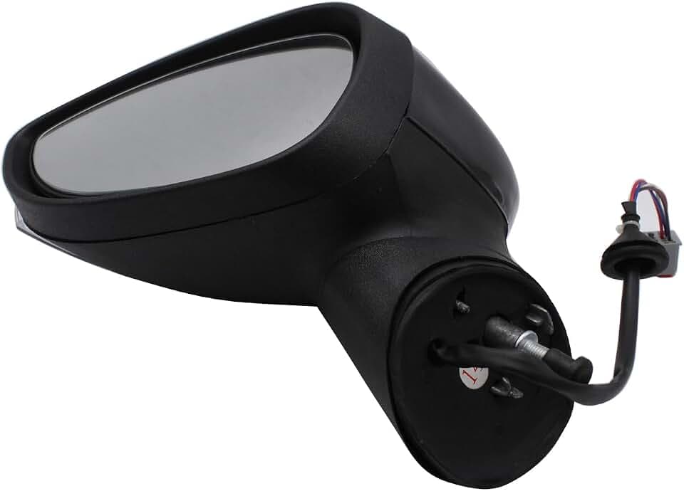 Elektrischer Außenspiegel, grundiert, linke Beifahrerseite, kompatibel mit Fiesta MK7 2008–2012 (schwarz)