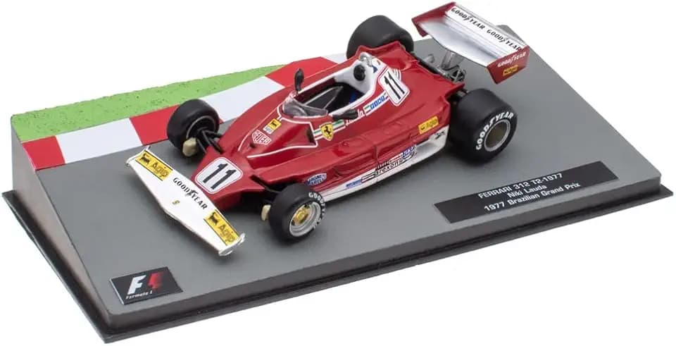 OPO 10 - Miniature car Formula 1 1/43 Compatible with Ferrari 312 T2 1977 Brazilian Grand Prix Niki Lauda - FD002