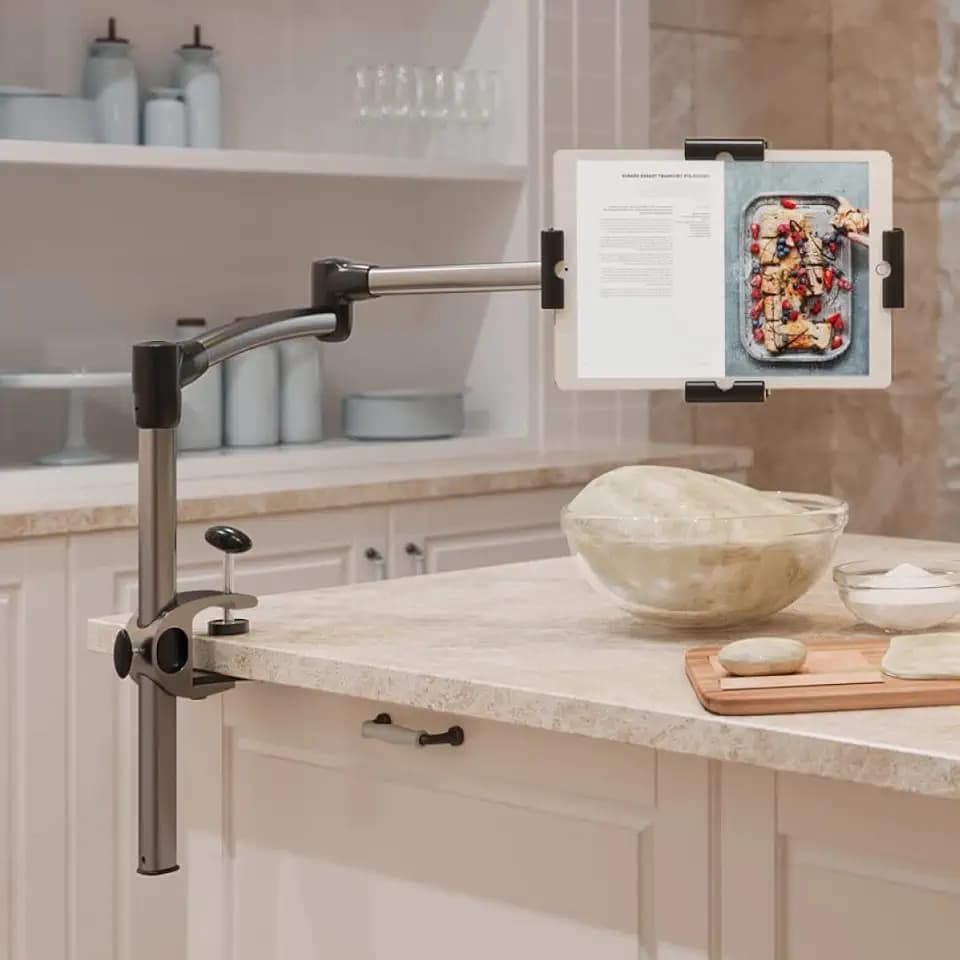 LEVO G2 Clamp-On Tablet Stand, Articulating iPad & Kindle Mount for Desk