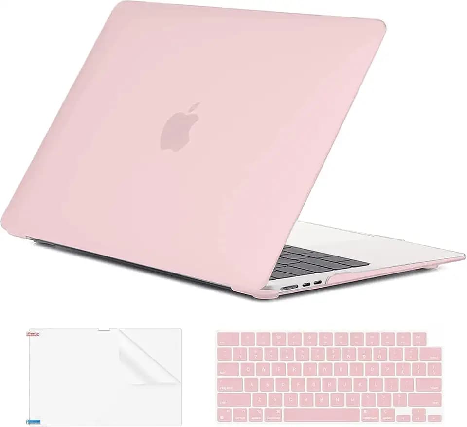 EooCoo Case for MacBook Air 13 inch M5/M4/M3/M2 2026-2022, Matte Pink