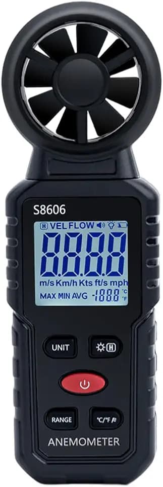 Mcbazel 3-in-1 Anemometer Windmesser, Windmessgerät LCD 5 Einheiten HVAC
