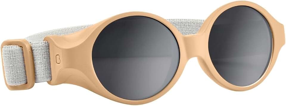 BÉABA, Stirnband Sonnenbrille für Baby 0-9 Monate, 100% UV Schutz - Kategorie 4, Seitenschutz, Optimaler Komfort, Verstellbares Elastikband, Ocker