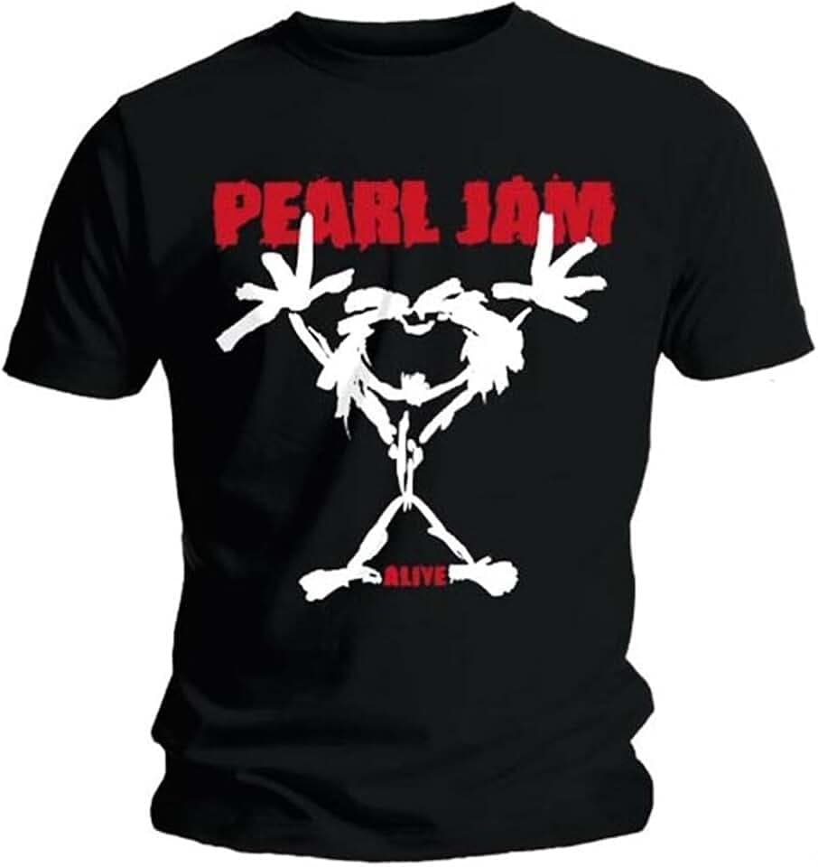 Pearl Jam Offizielles T-Shirt mit klassischem Logo von Stickman Alive