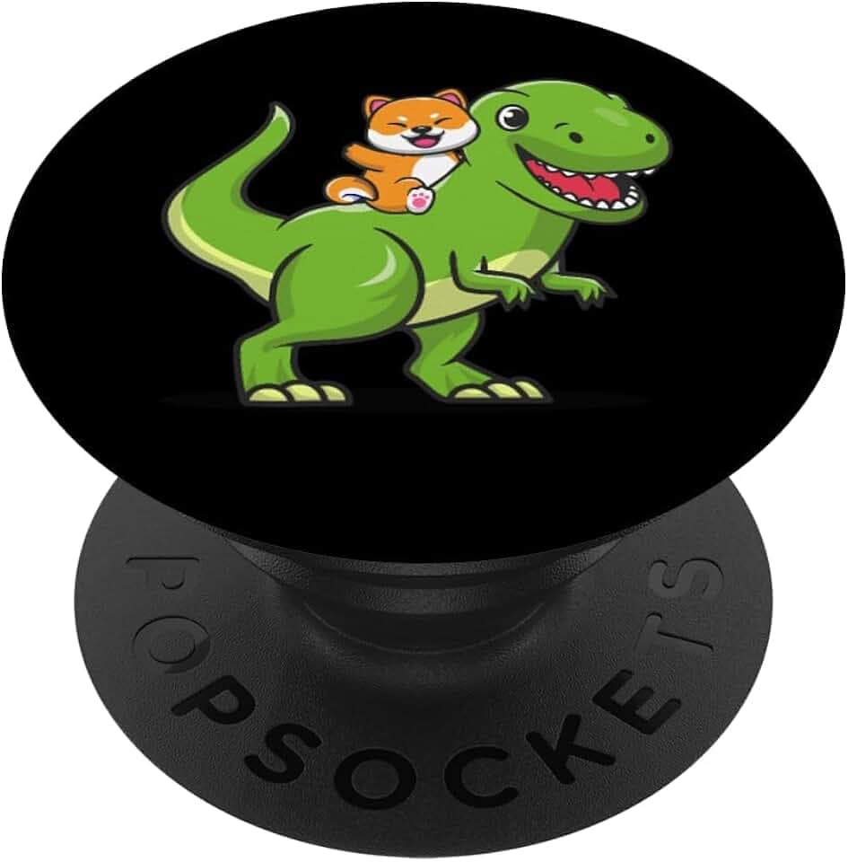 Kids Girls Boys Doge Meme Lover Kawaii Dinosaur Shiba Inu PopSockets Adhesive PopGrip
