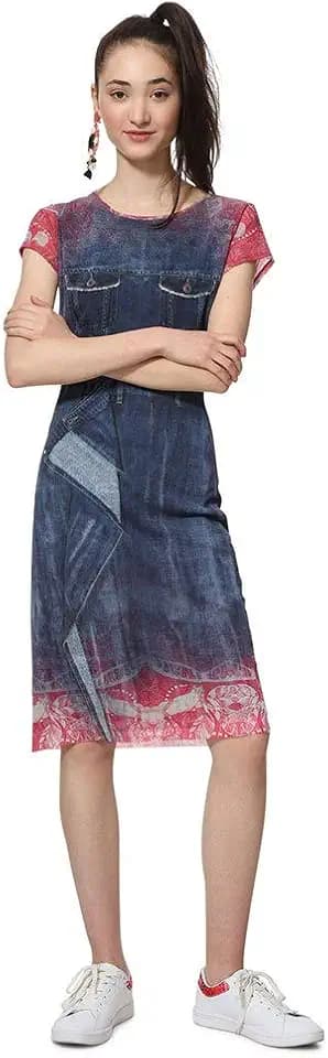 Desigual Damen FAL_Denia Strickrock, Rojo Sangre, M