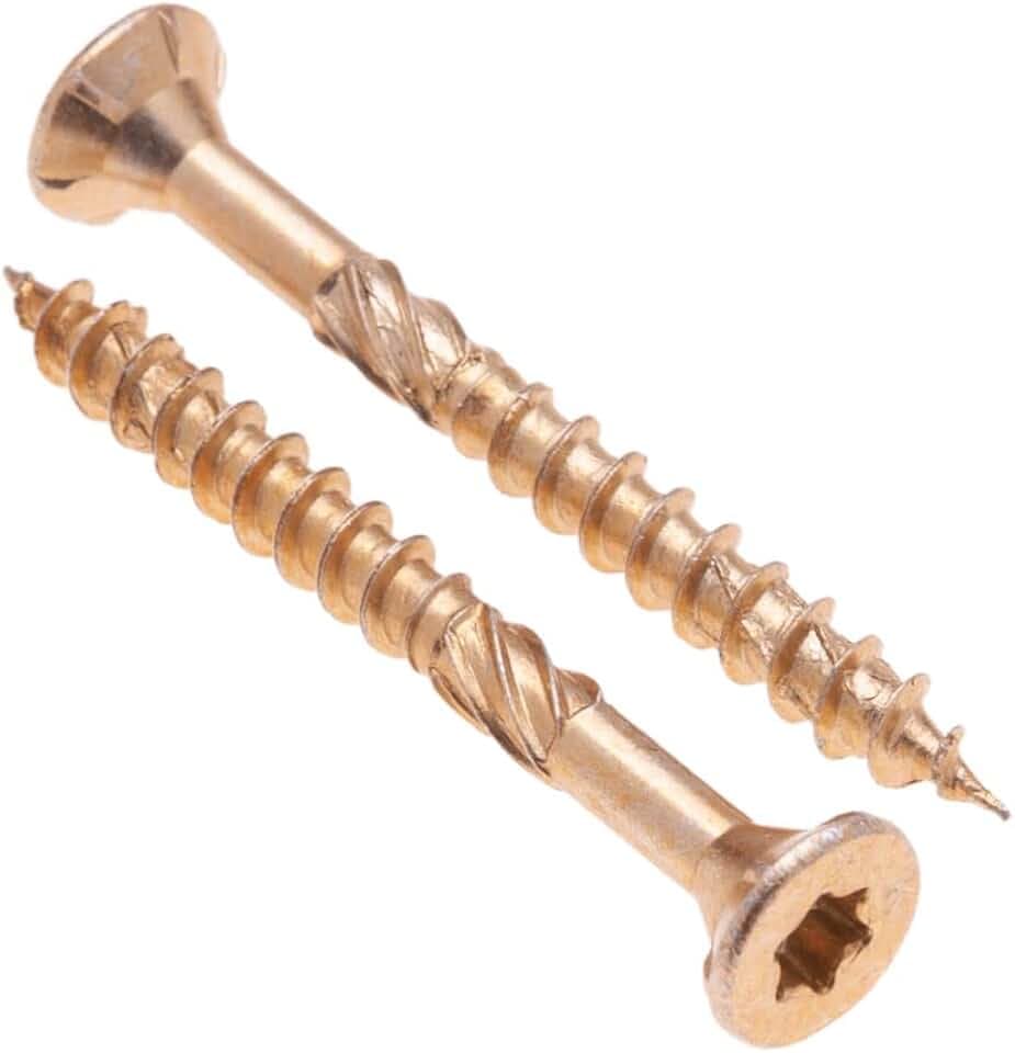 3 mm Holzschrauben Selbstschneidend Torx Gelb mit Verzinktem Mehrzweck-Holz Verwendung flacher Kopf (Box von 500 Stück) Größe: 3mm x 35mm