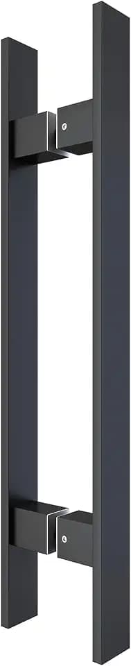 BARNSMITH 36" Barn Door Push Pull Handle,Heavy Duty Grade-304 Stainless Steel Square Commercial Door Handle,Entrance Entry Front Office Handle Pull Set for Wood Glass Panel,Black