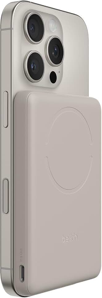 Belkin BoostCharge 5000mAh Magnetische Power Bank mit Magnetring – Beige