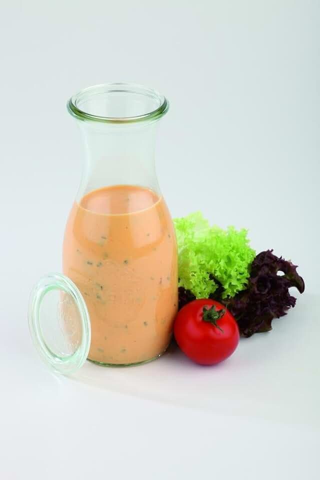 APS 82308 Original 6er Set Glasflaschen 500 ml mit Deckel, Ø 6 cm, H: 19 cm, Flaschen für Säfte, Smoothies, Dressings, spülmaschinengeeignet, Transparent, 0,5 Liter