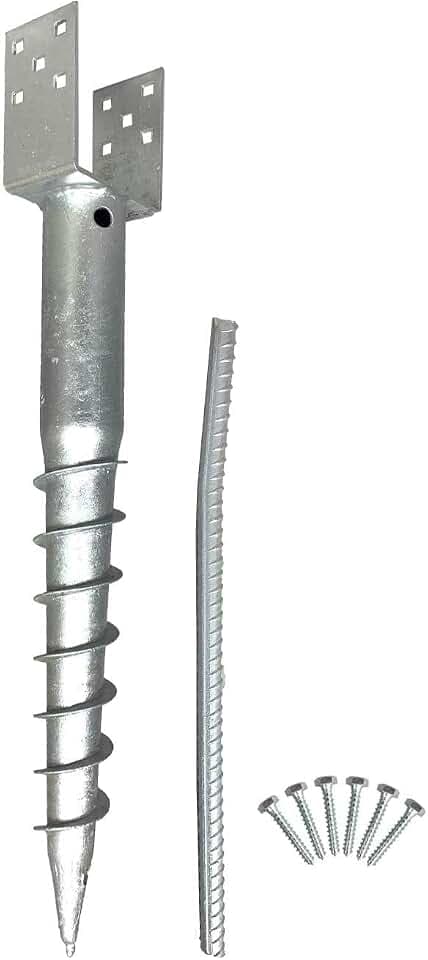 Ashman Ground Screw (1 Pack), No Dig, U-Model Screw in Post Stake - 27" Inch Long, Fits Standard 4x4 (3.5" X 3.5" Inch) Great for Mailbox Posts.