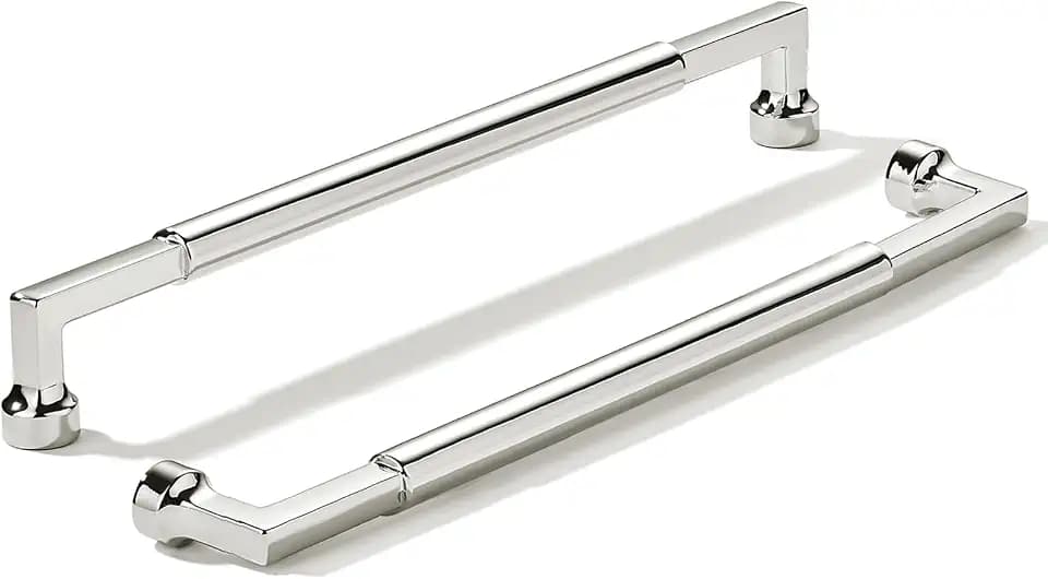 khtumeware 2-Pack 10-Inch(256mm) Polished Nickel Cabinet Pulls,Heavy-Duty Solid Handles for Kitchen Cabinets, Cupboards, Drawers and Bathroom Hardware