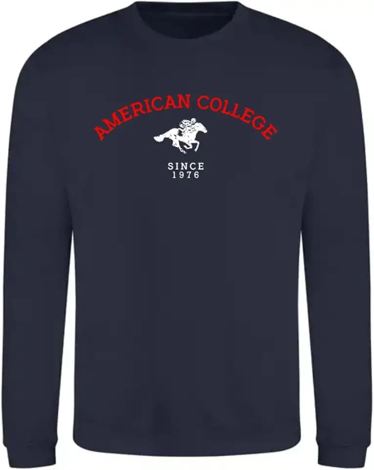 AMERICAN COLLEGE USA, Sweatshirts, Pullover, Herren, Damen, Westen, Hoodies, Fleece, Jacke, Thermo, Mit Kapuze, Unisex, Bekleidung, Frauen Männer, Modell ACSCRW3 Navy XL