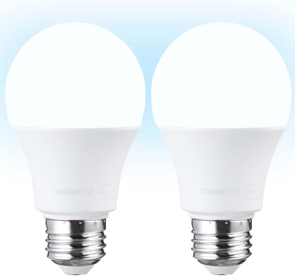 TORCHSTAR 2-Pack 1700LM Universal Garage Door Opener LED Bulb A19, 5000K