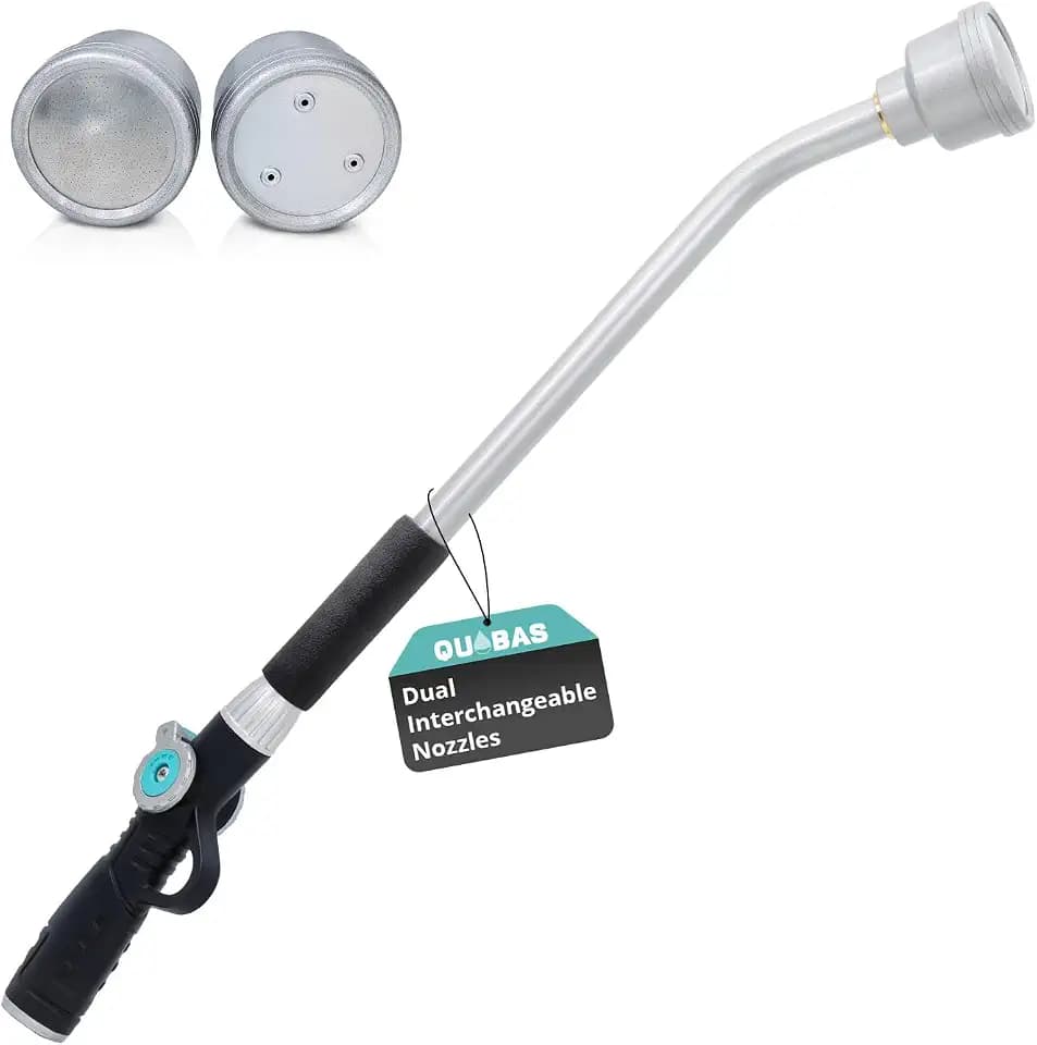 QUOBAS 24"Watering Wand with Interchangeable Spray Head, Garden Hose Nozzle