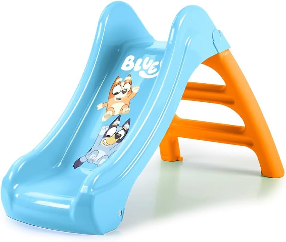 FEBER First Slide Blue, kleine Kinderrutsche mit Schlauchöffnung zur Wasserrutsche, für Jungen und Mädchen ab 1 Jahr, Famosa (FEU10000)