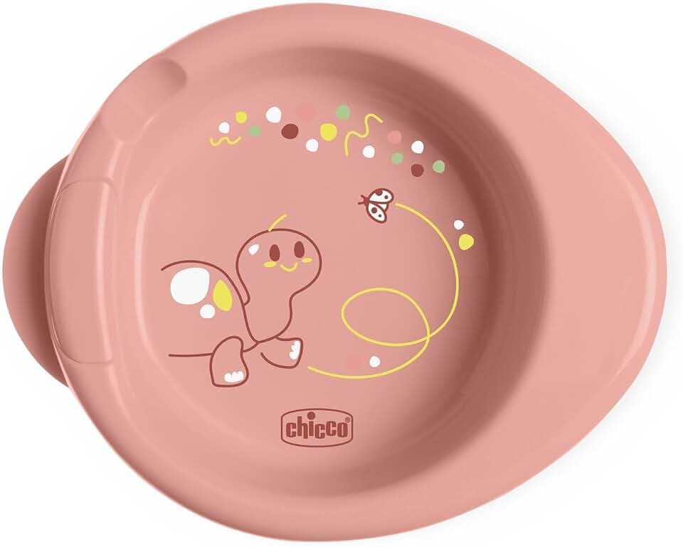 Chicco Warmy Baby- und Kleinkindteller für warme Speisen, Thermo-Kinderteller-Set mit Heißwasserbehälter, Entwöhnungsgeschirr Teller mit rutschfestem Boden und ergonomischem Design, 0% BPA, 6+M, Rosa
