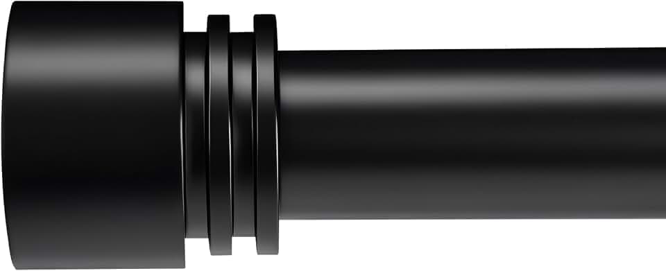 Long Curtain Rods 120 to 170 Inches - Heavy Duty Adjustable Drapery Rod for Wide Windows, Sliding Doors, Patios, 1 Inch All Metal, 4 Brackets, Ceiling & Wall Mount, Black