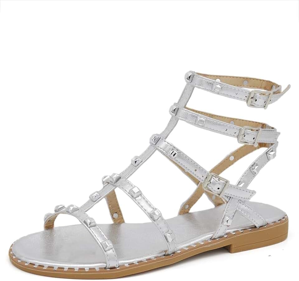 IF Fashion Sandalen Flip-Flops Gladiator Sommerstiefel für Damen mit Nieten Kunstleder S060136