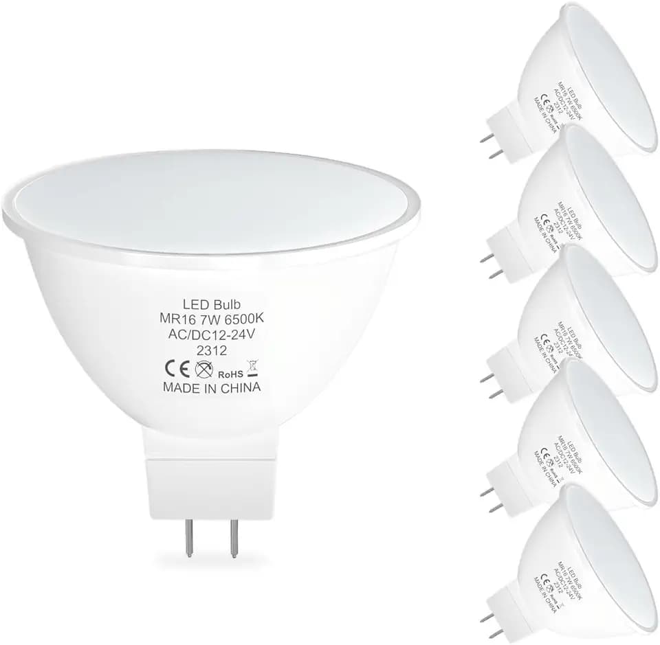 ORALUCE MR16 Landscape Light Bulbs 12V, 120° 7W 6500K Cool White, 6 Pack