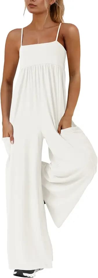 Yanekop Womens Overalls Wide Leg One Piece Jumpsuits with Pockets