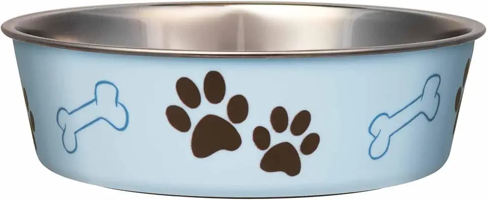 Loving Pets Bella Dog Bowls- Stainless Steel Dog & Cat Bowls - Spill Proof Dog Food Bowl, Cat Bowl, Puppy Essentials & Pet Supplies Great for Home & Travel (X-Large 65-100lbs, Murano Blue)