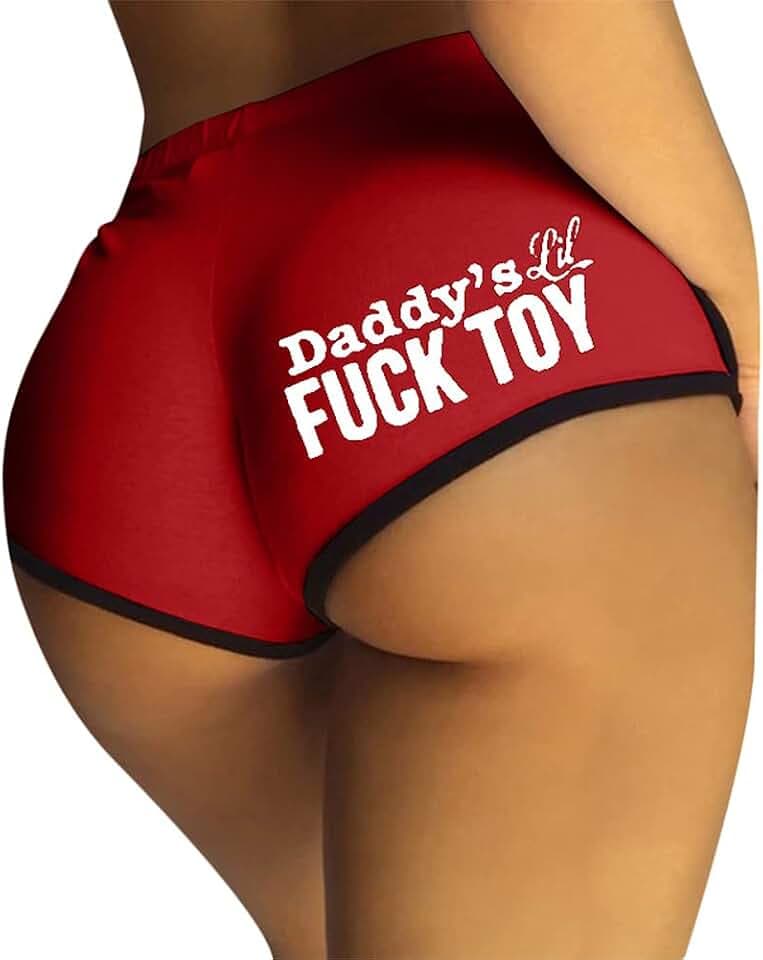Womens Yoga Booty Shorts Sexy Printed Dance Sport Workout Hot Pants Plus Size Lounge Wear Briefs