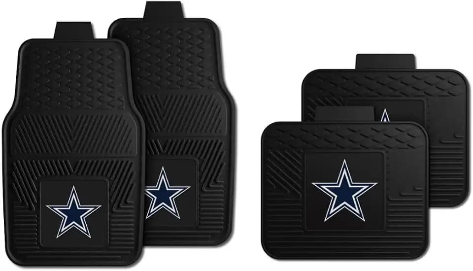 FANMATS NFL Dallas Cowboys 4-Pack Vinyl Car Mat Set