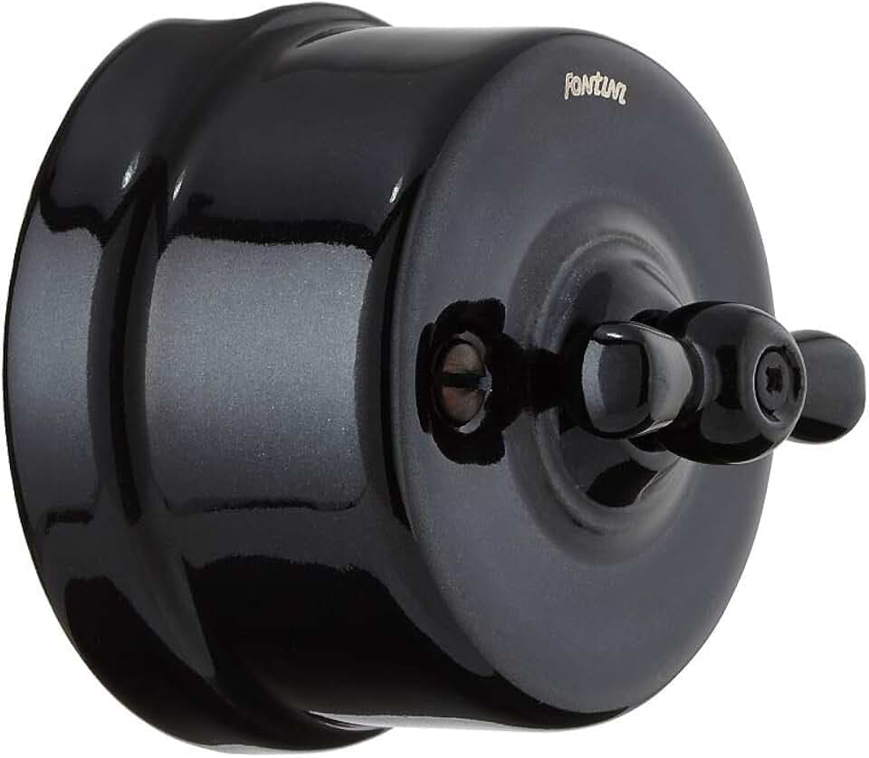 Fontini - Schalter 10 A, 250 V, Porzellan, schwarz