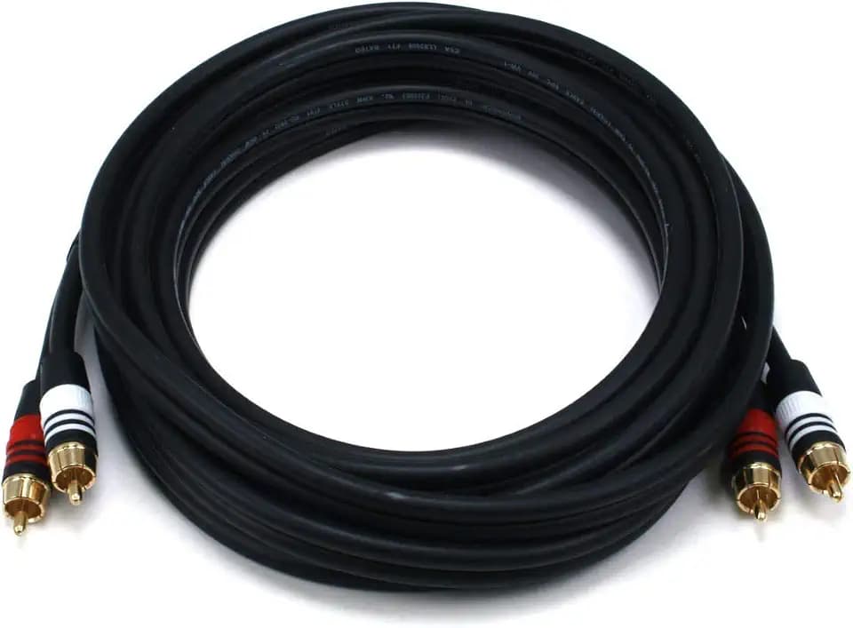 PREMIUM 2 RCA Plug/2 RCA Plug M/M 22AWG Cable - 15ft