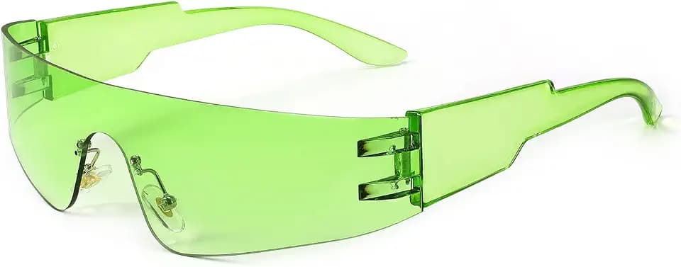 FEISEDY Y2K Futuristic Sunglasses Women Men Rimless One Piece Miorred B2927